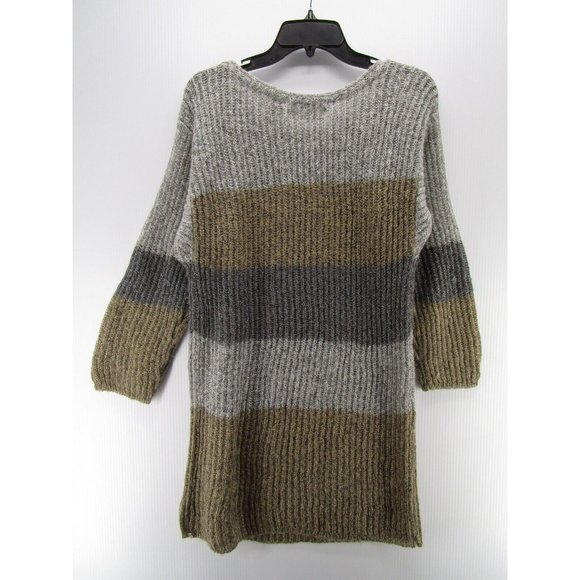 VINTAGE Sweater Dress Medium Peasant Striped Preppy Ann Stevens 90s - Picture 6 of 9